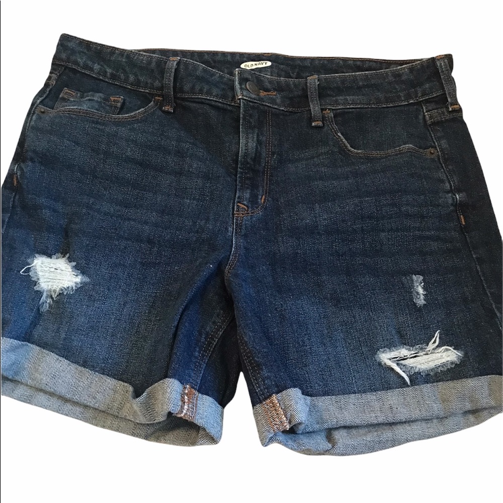 Old Navy distressed blue jean shorts size 8